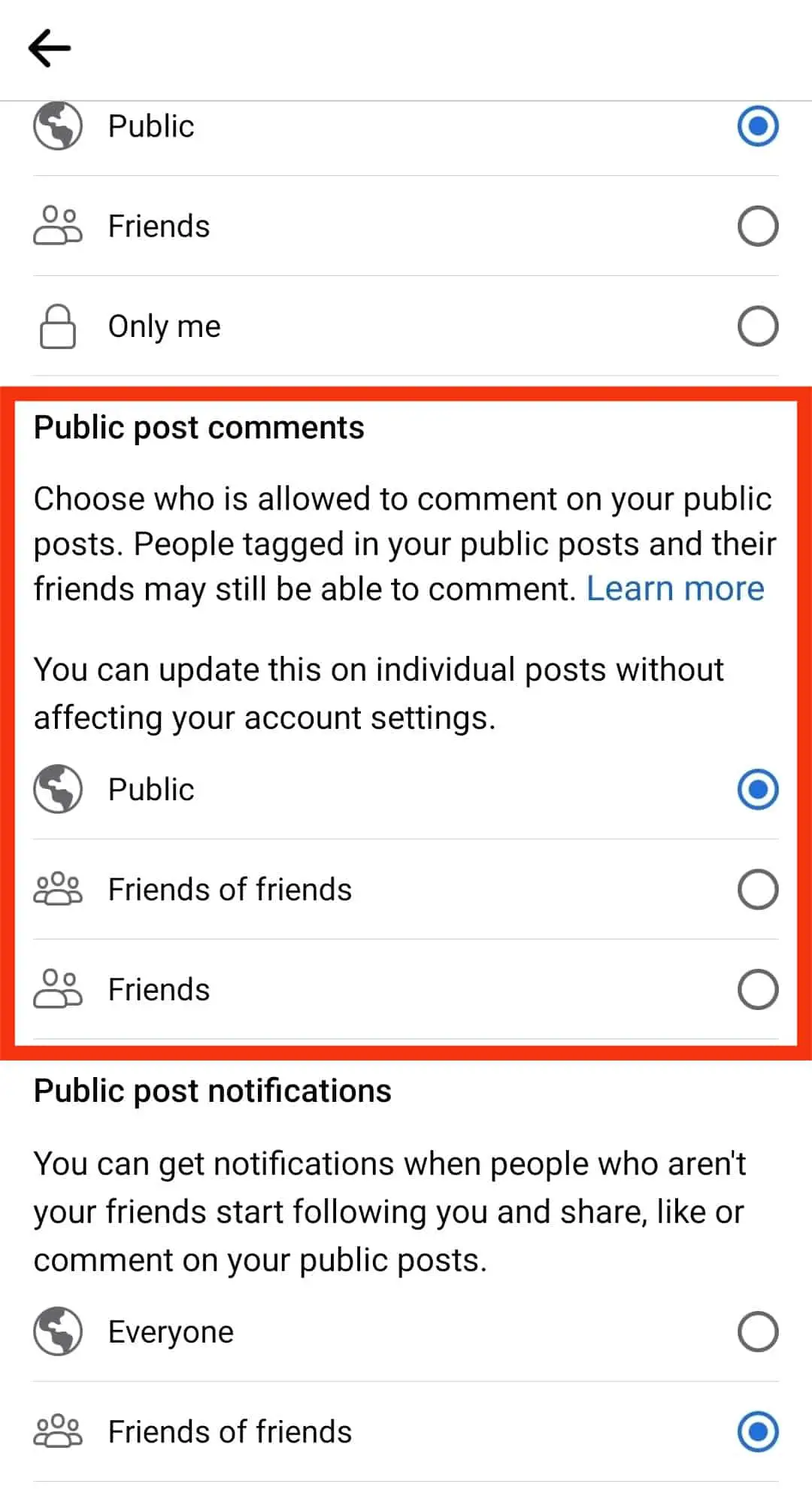 Cómo cambiar la configuración de comentarios en Facebook