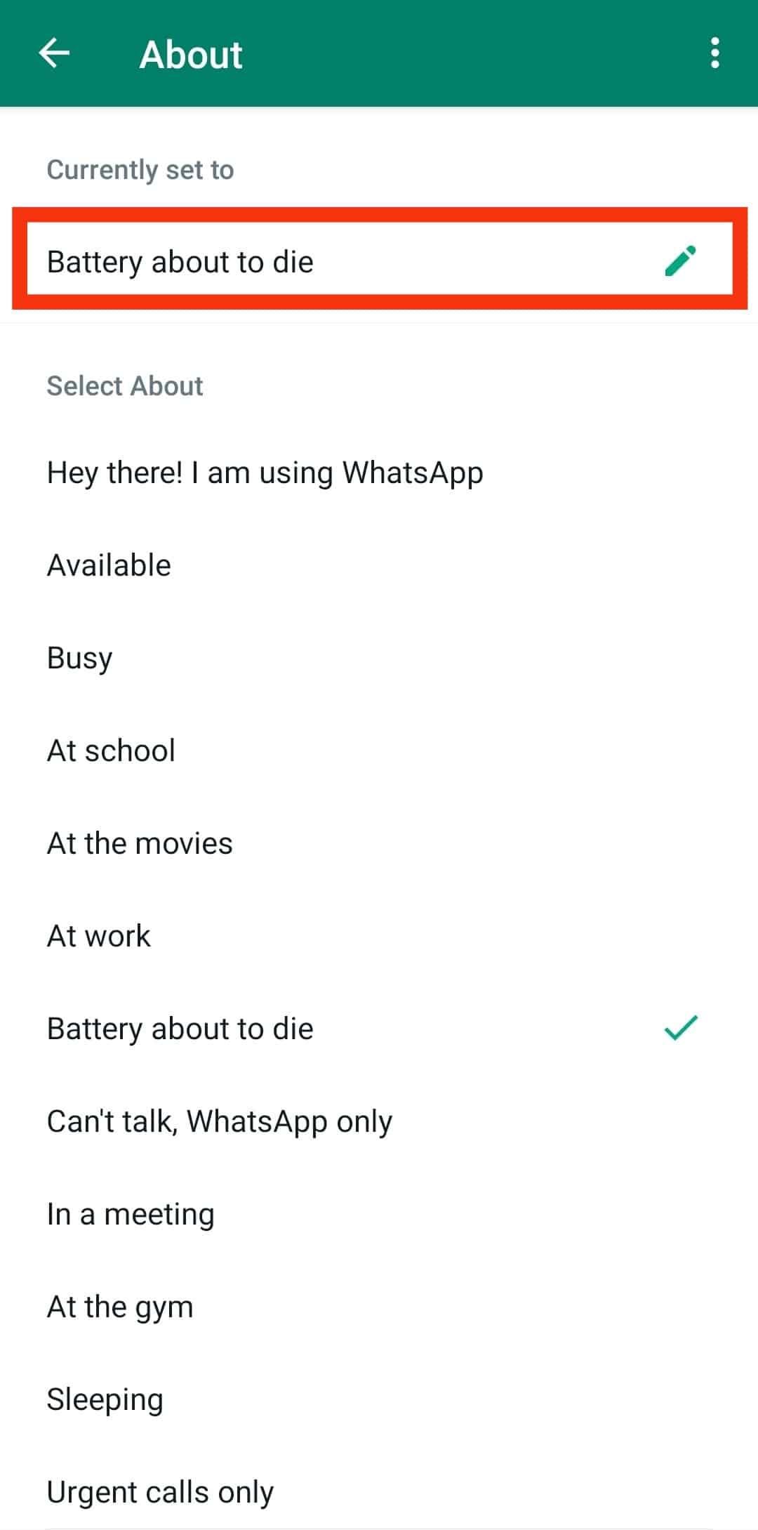 ¿Qué significa "Solo llamadas urgentes" en WhatsApp?