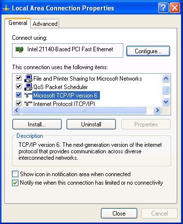 Instalación de IPv6 en Windows PE