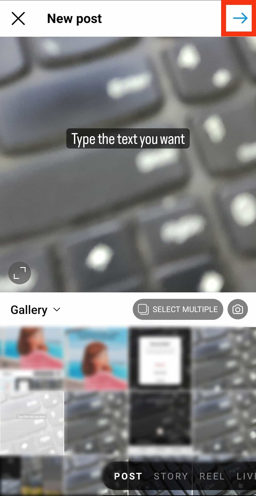 Cómo agregar texto a Instagram Foto