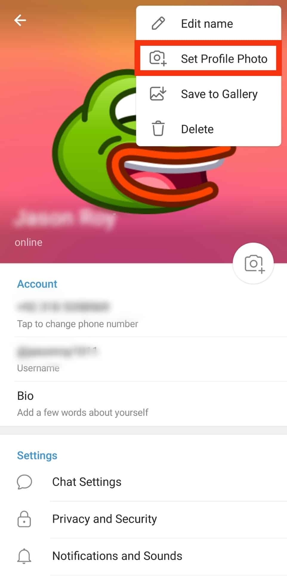 Como guardar Telegram Foto de perfil