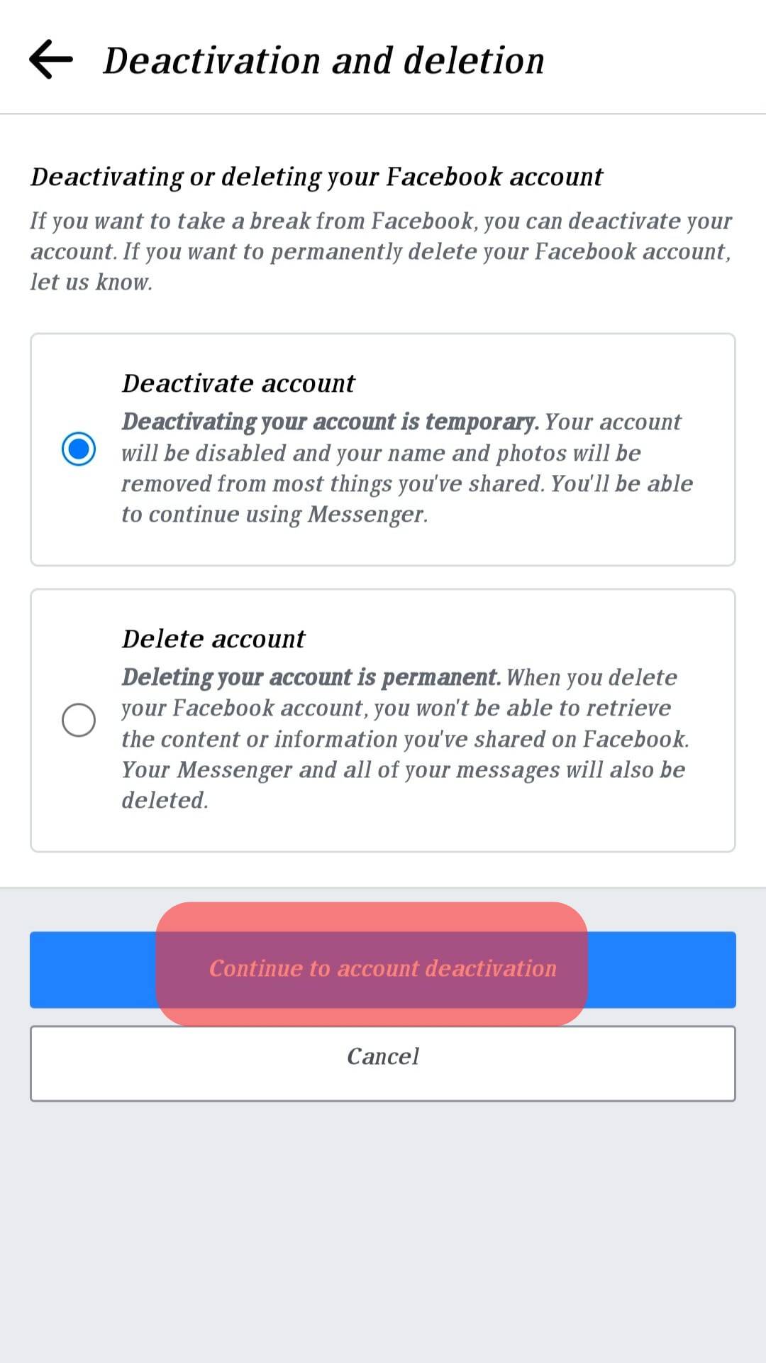 ¿Qué hace un desactivado Messenger ¿Cómo se ve la cuenta?