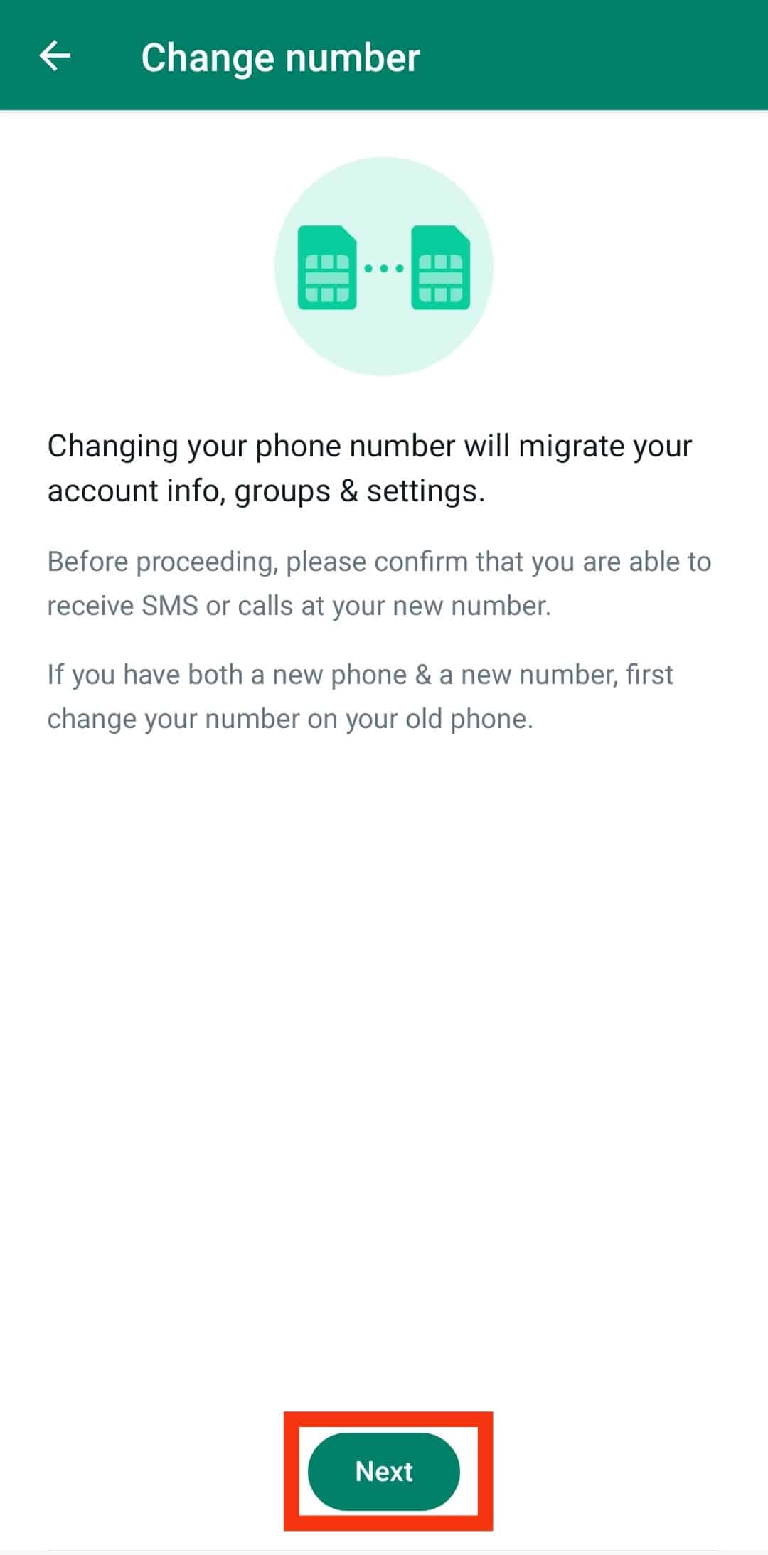Cambiar WhatsApp Número sin notificar a los contactos