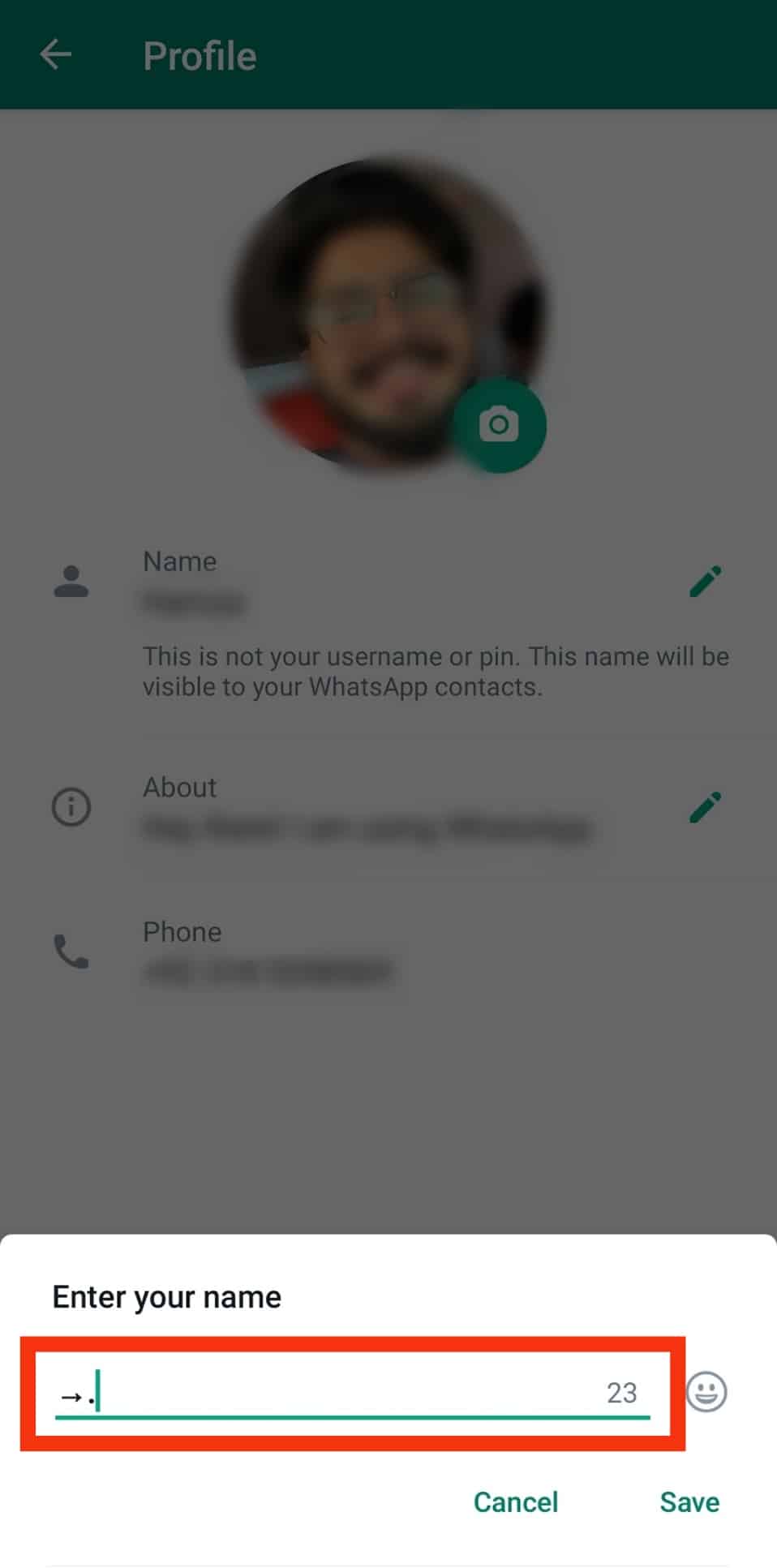Cómo ocultar el nombre en WhatsApp