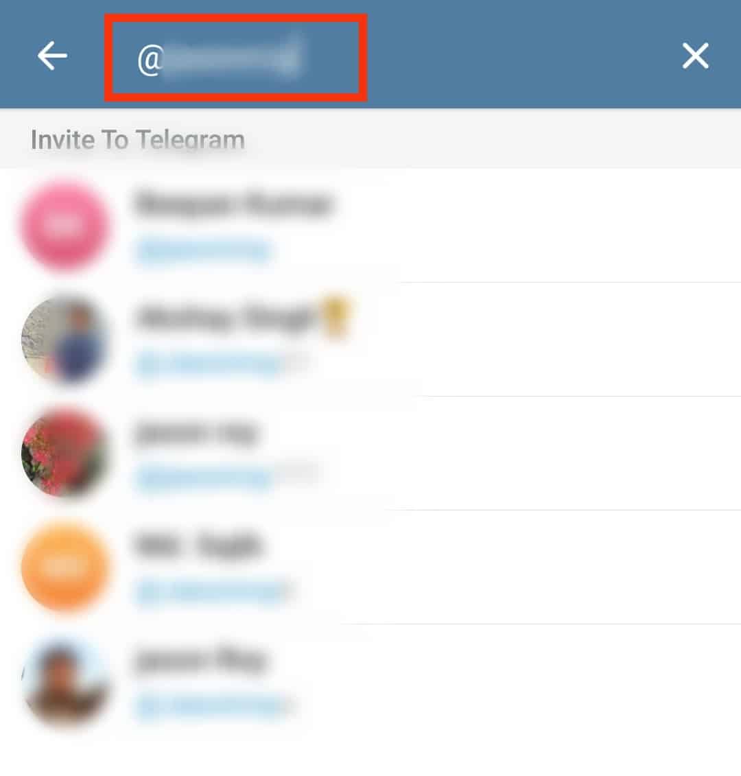 Cómo buscar el nombre de usuario en Telegram?