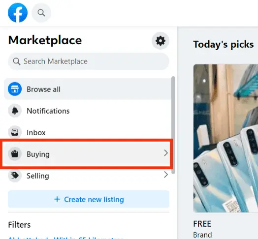 Cómo eliminar elementos guardados en Facebook Marketplace