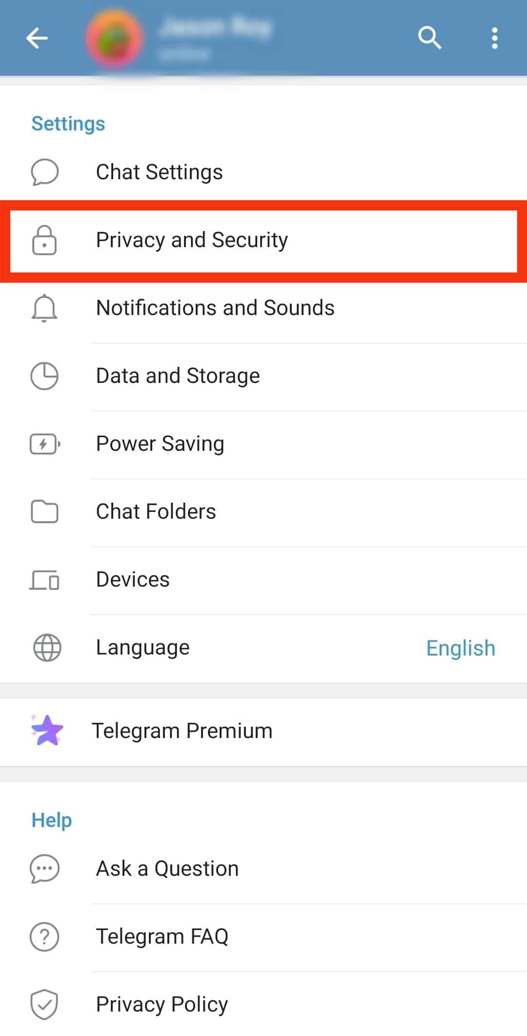 Cómo ocultar mi Telegram cuenta de otros?