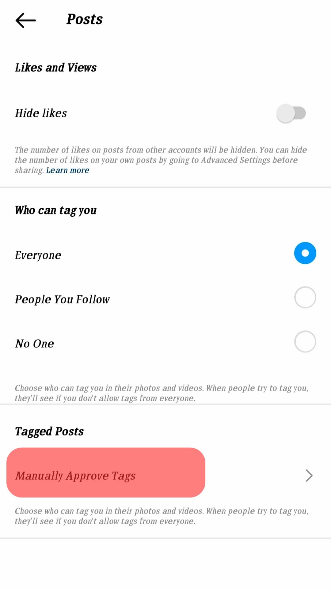 Cómo aprobar etiquetas en Instagram?