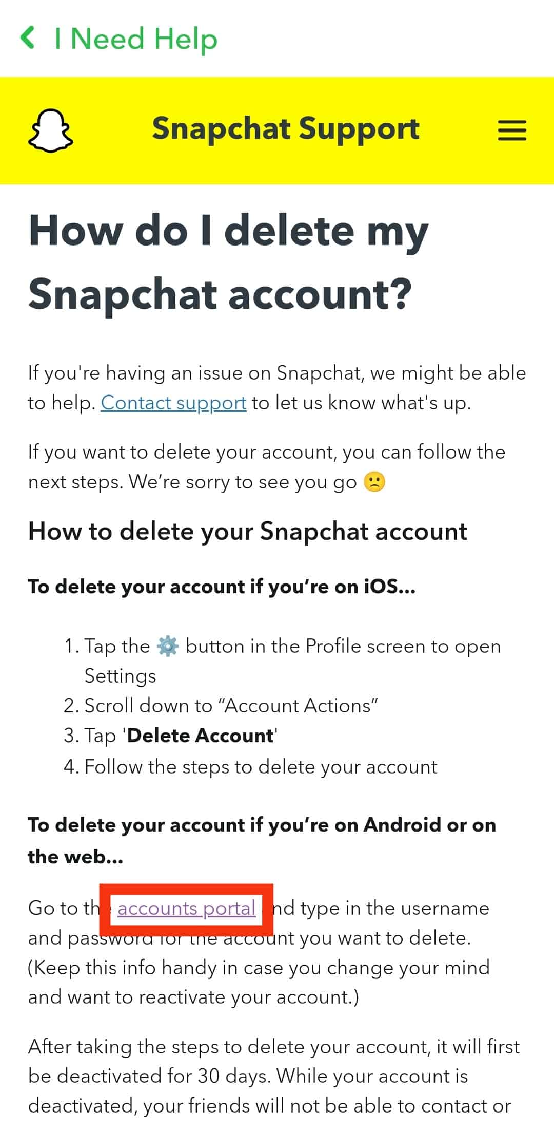 Cómo borrar Snapchat ¿Datos?