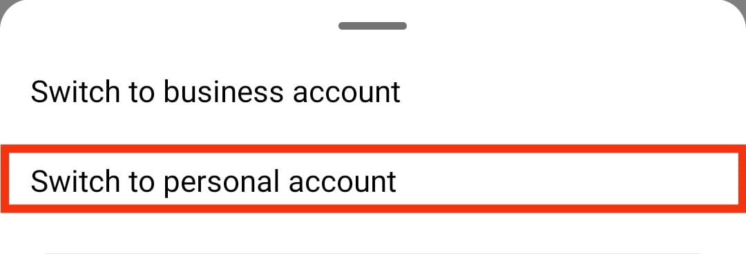 Cómo volver a una cuenta personal en Instagram