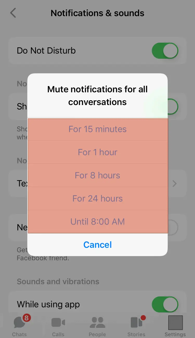 Cómo apagar Messenger ¿Llamadas en iPhone?