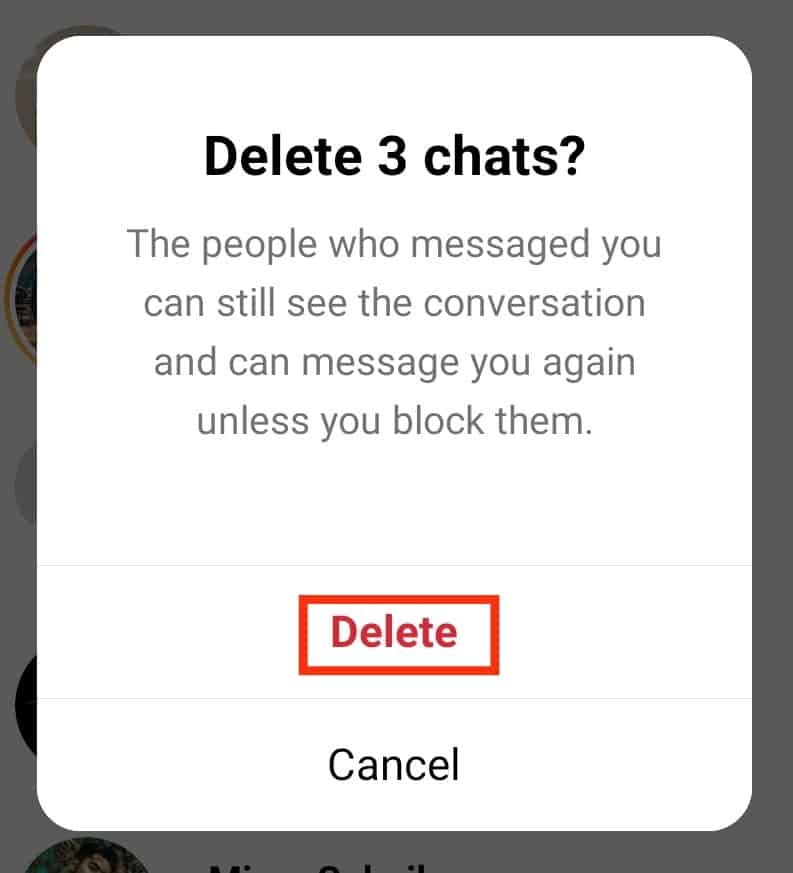 Cómo eliminar todos los mensajes en Instagram