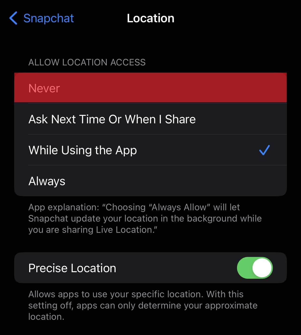 Cómo congelar su ubicación en Snapchat