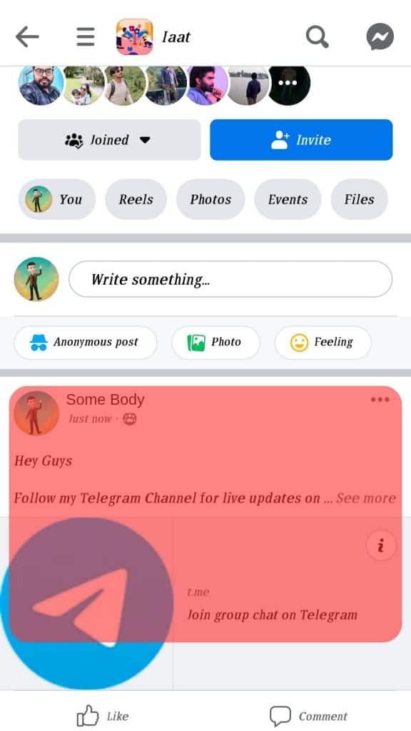 Cómo promocionar Telegram Canal en Facebook
