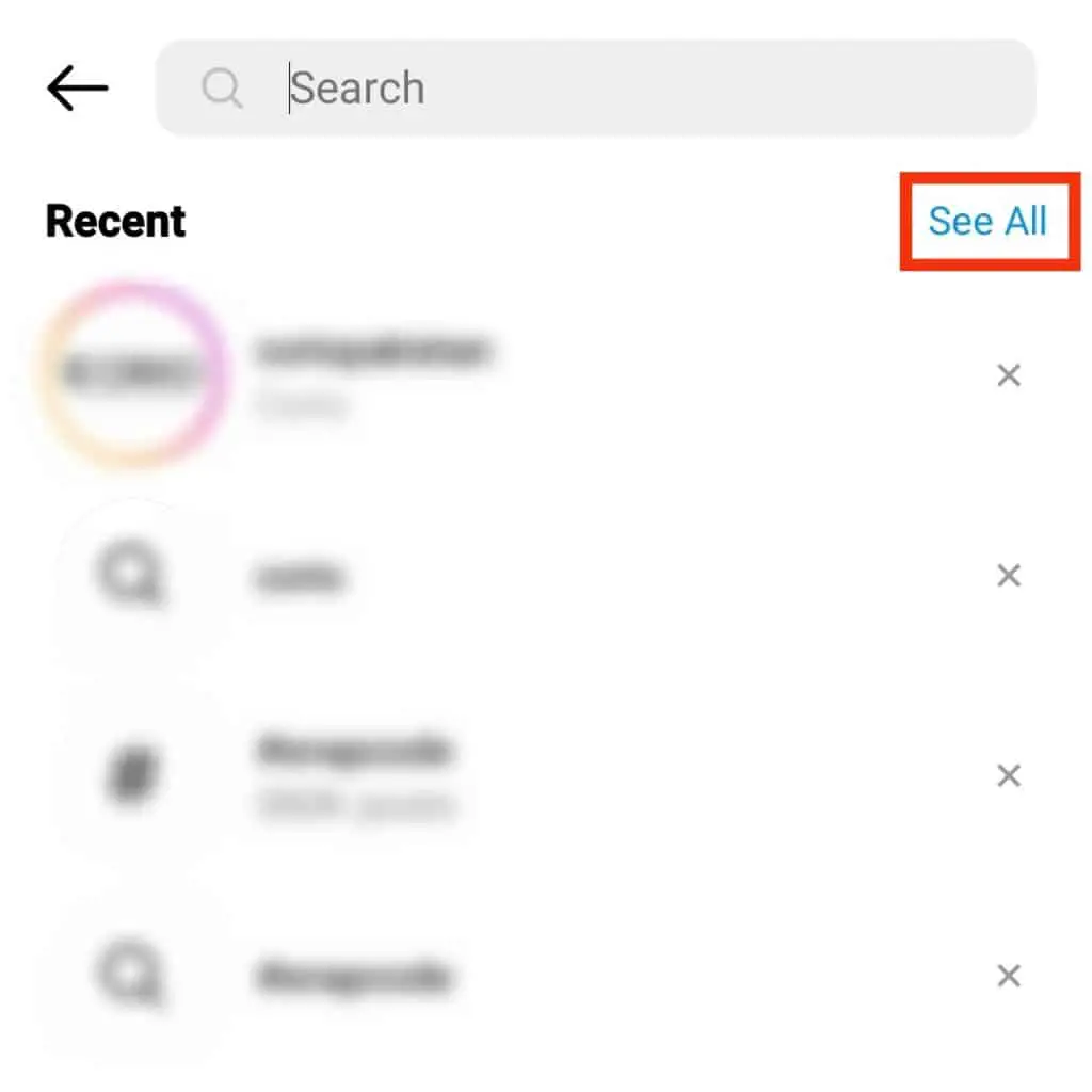 Cómo eliminar sugerencias de búsqueda en Instagram