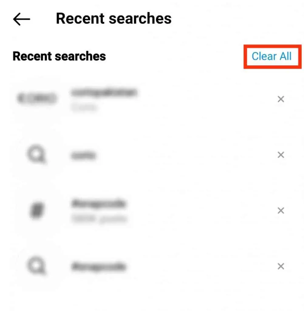 Cómo eliminar sugerencias de búsqueda en Instagram