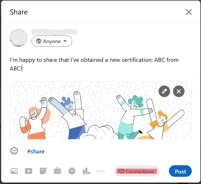 Cómo anunciar la certificación en LinkedIn