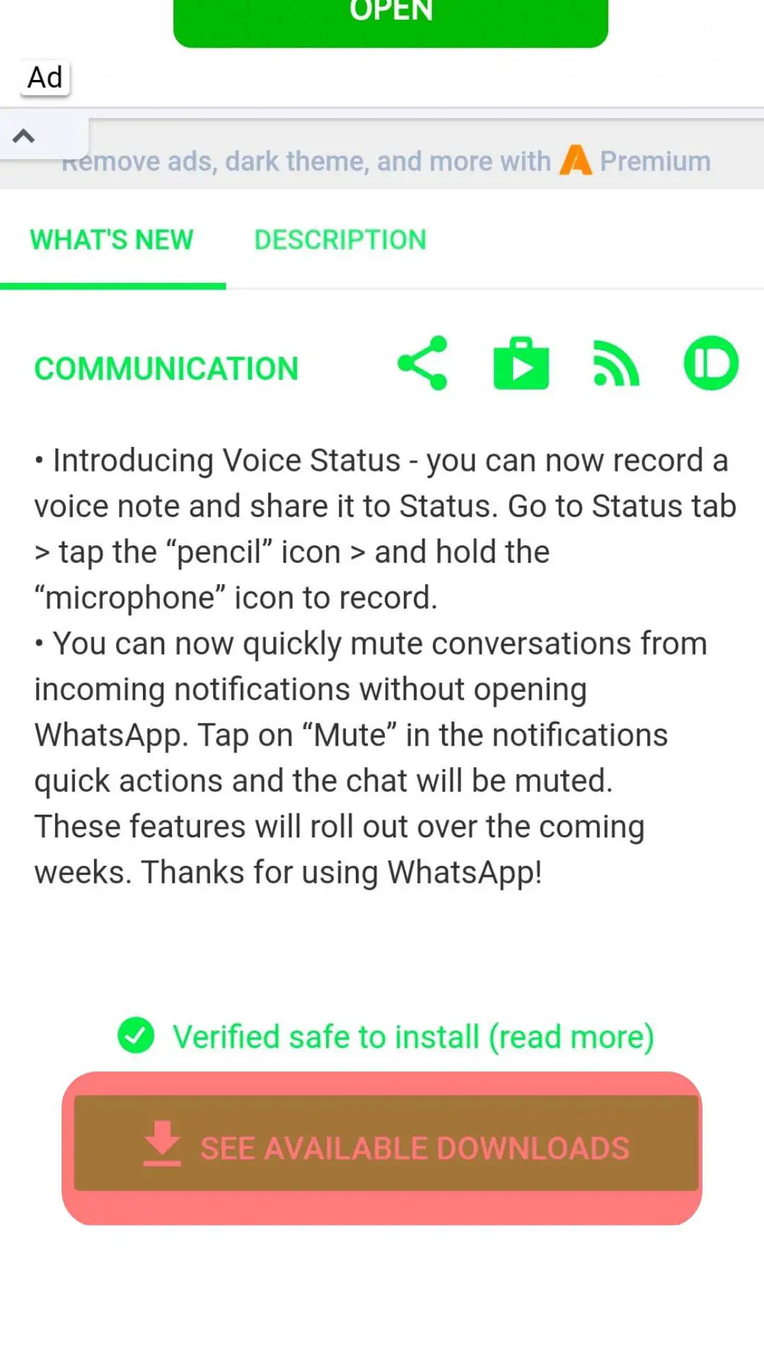 ¿Cómo instalar Whatsapp sin Play Store?