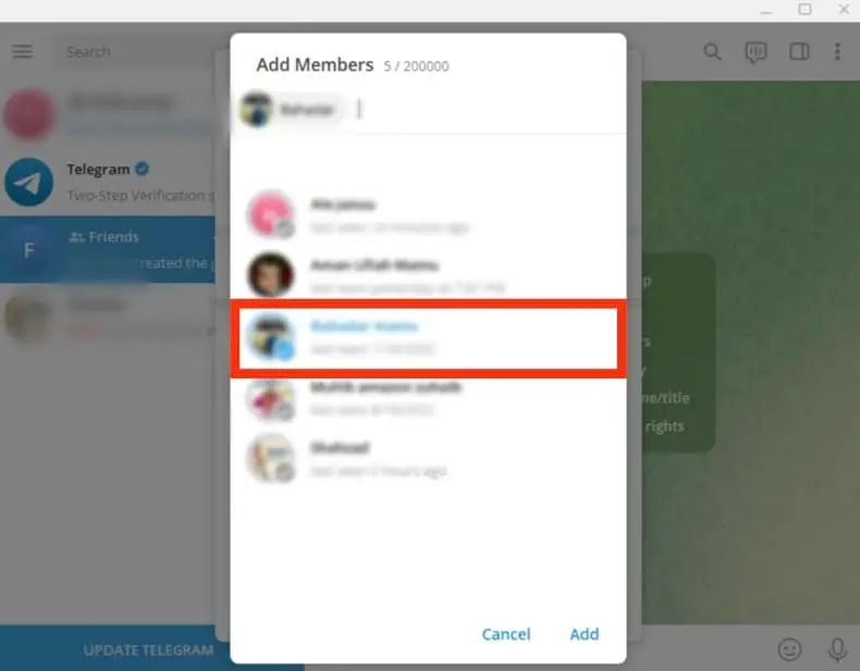 ¿Por qué no puedo agregar miembros a la Telegram ¿Grupo?