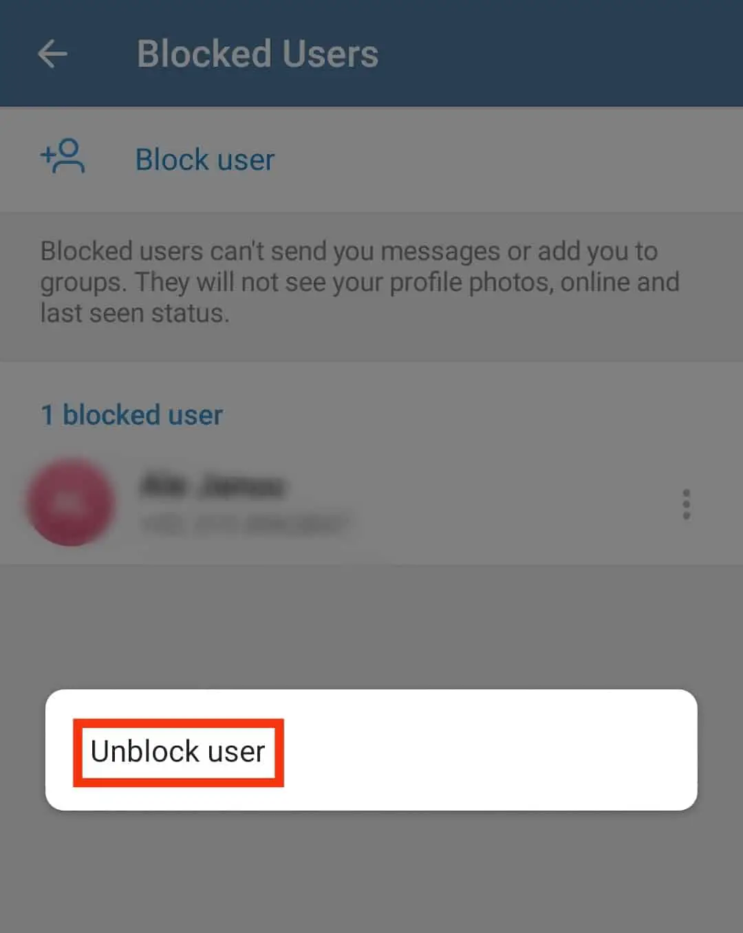 Cómo ver contactos bloqueados en Telegram?