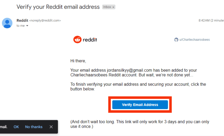 Cómo verificar el correo electrónico en Reddit