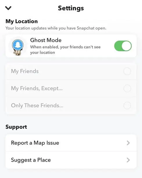 Cómo activar el modo fantasma Snapchat
