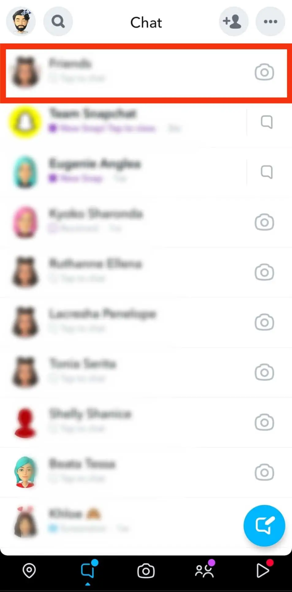 Cómo eliminar un chat grupal en Snapchat