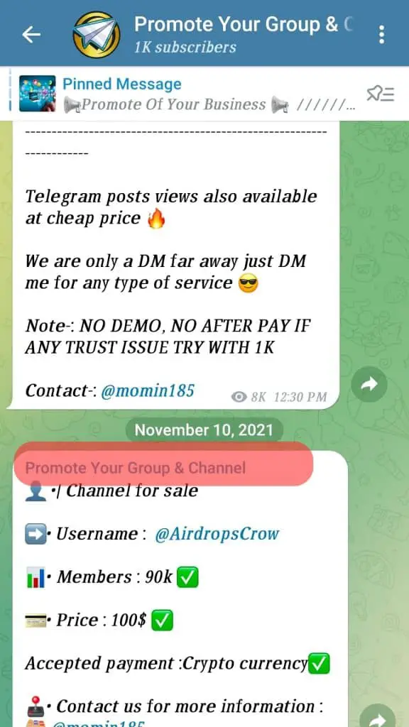 Cómo obtener 1K suscriptores en Telegram
