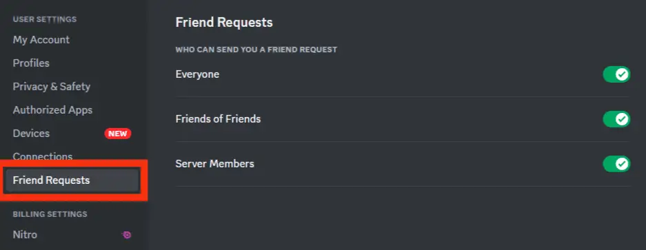 Cómo desactivar los DM de no amigos en Discord?