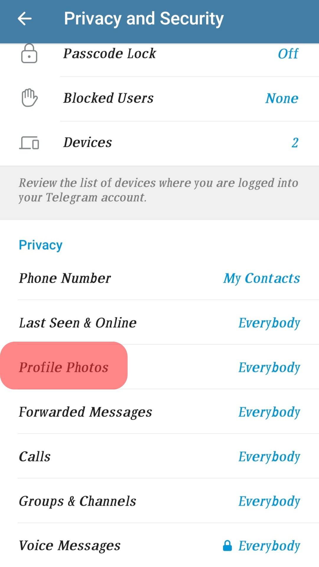 CÃ³mo cambiar la configuraciÃ³n de privacidad en Telegram