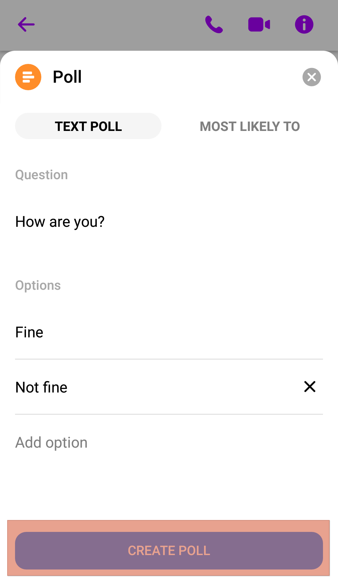 ¿Por qué no puedo crear una encuesta en Messenger?