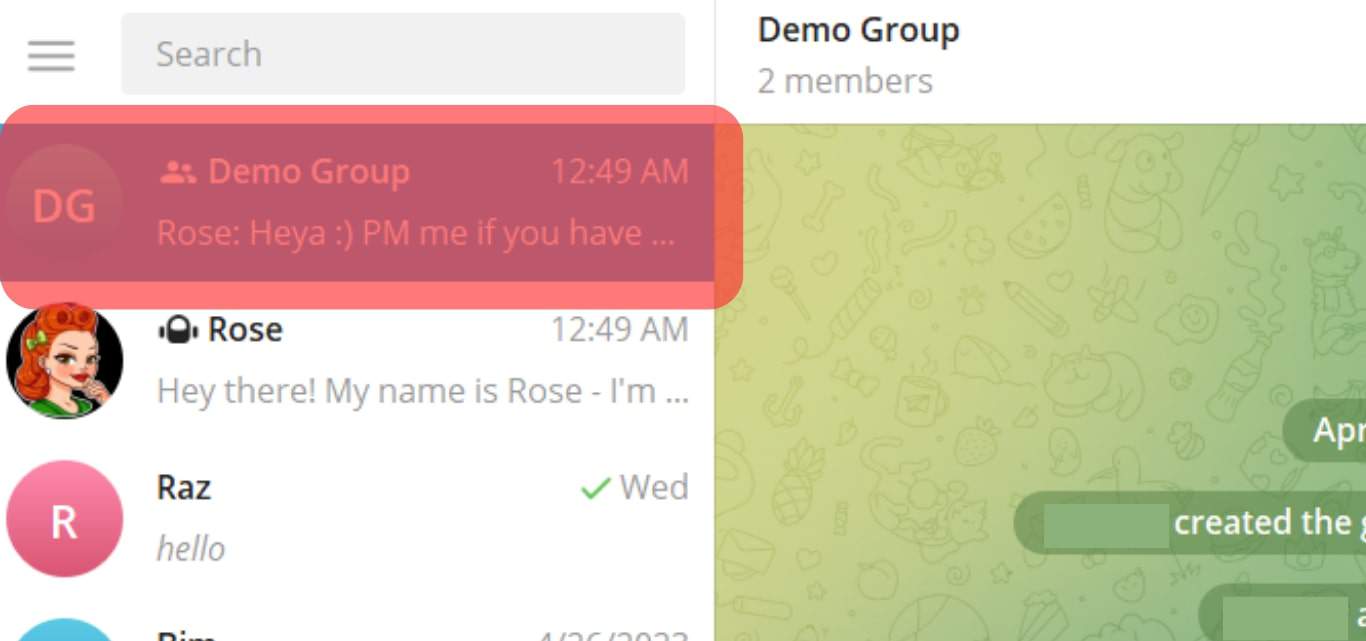 Cómo agregar rosa a Telegram?