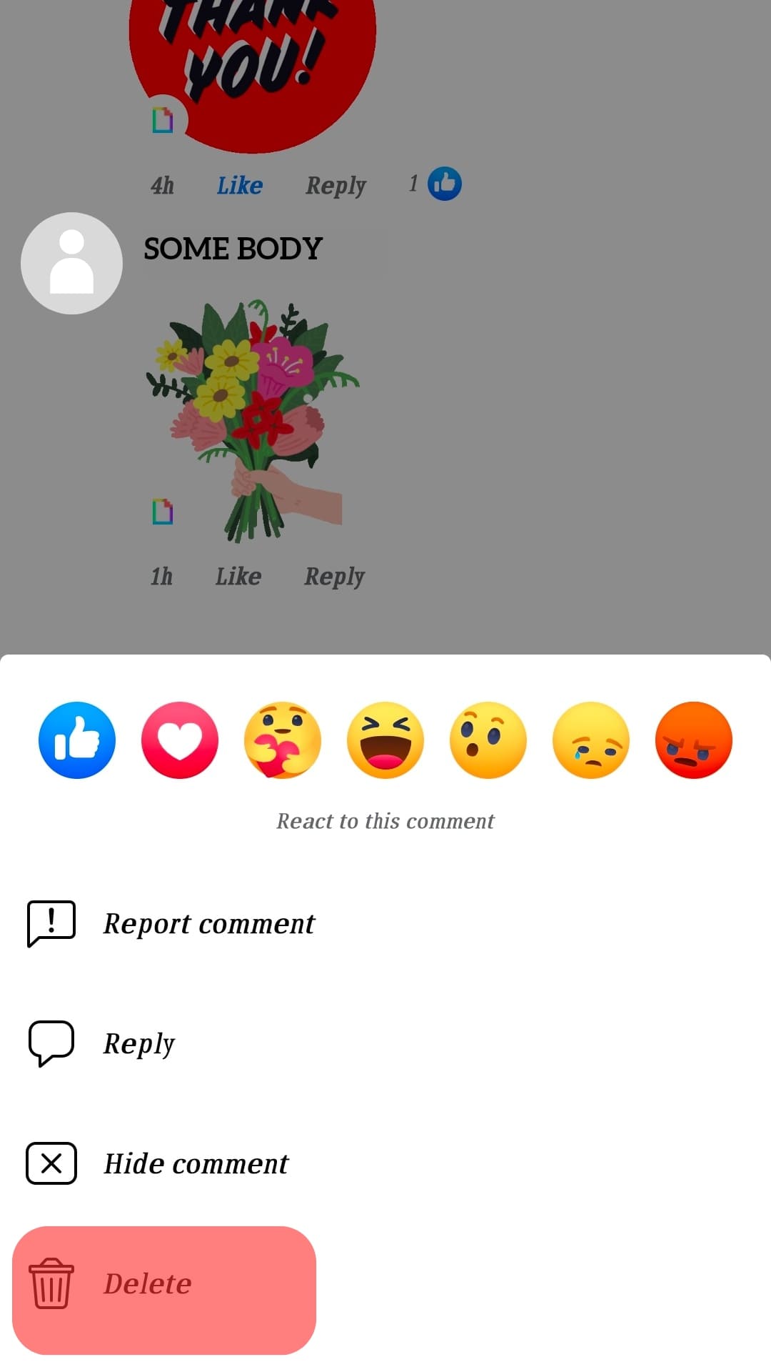 Cómo eliminar un GIF en un comentario de Facebook