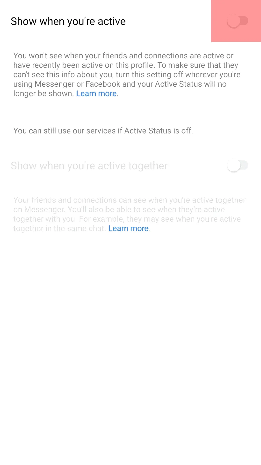 Facebook Messenger ¿Mostrar activo cuando no lo estás?