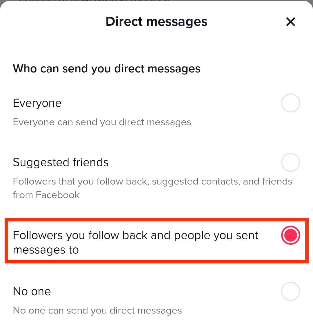 ¿Por qué no puedo enviar un mensaje en TikTok?