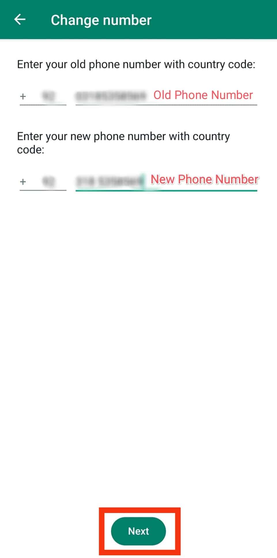 Cambiar WhatsApp Número sin notificar a los contactos