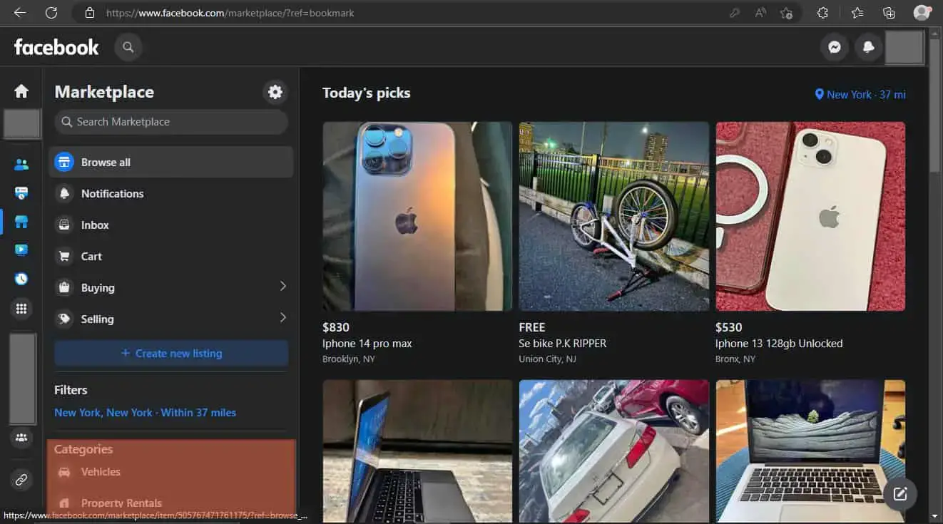 Cómo encontrar un vendedor en particular en Facebook Marketplace