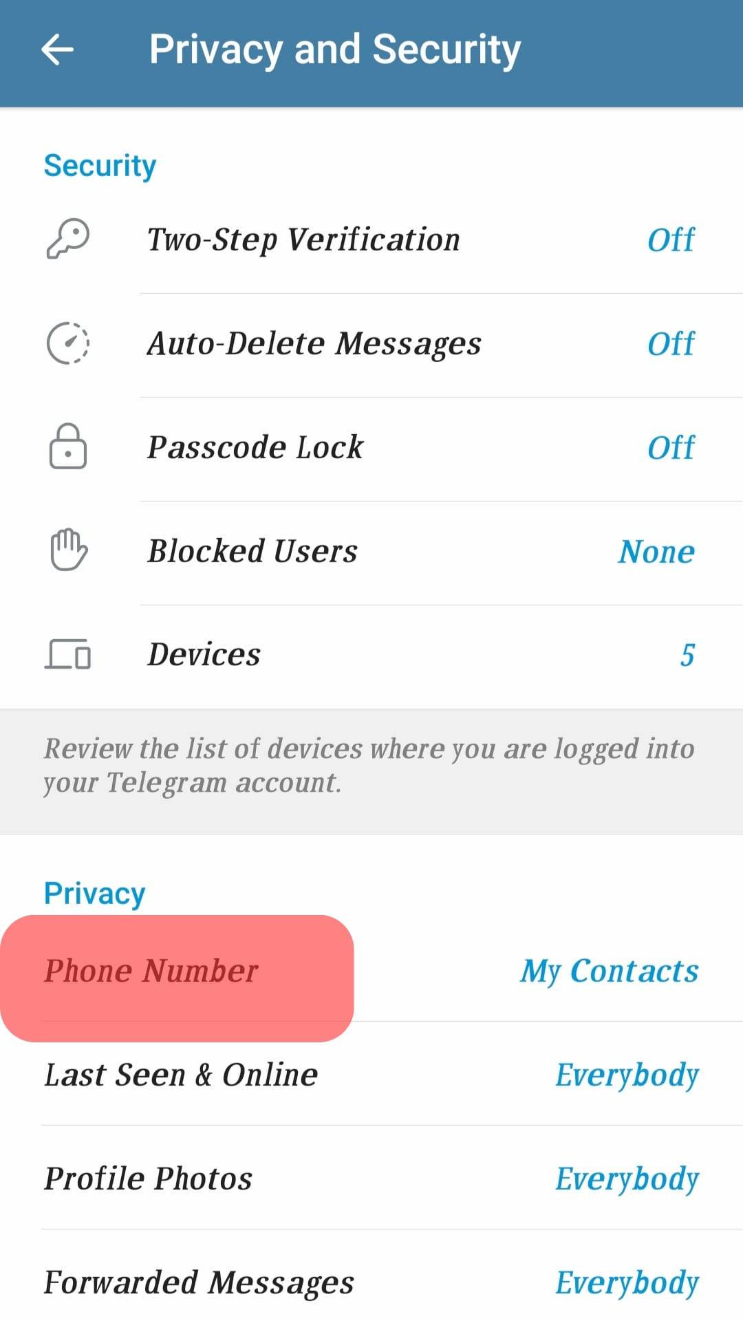 Cómo encontrar un número de móvil oculto en Telegram