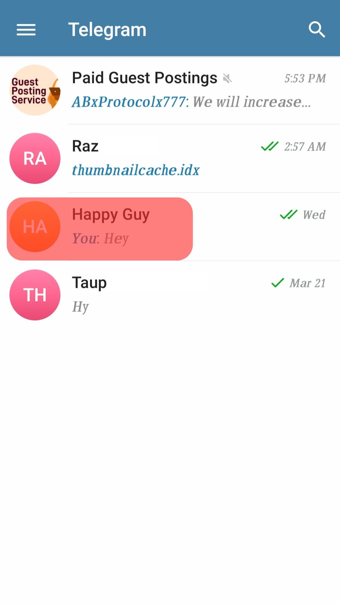 Cómo ocultar grupos en Telegram