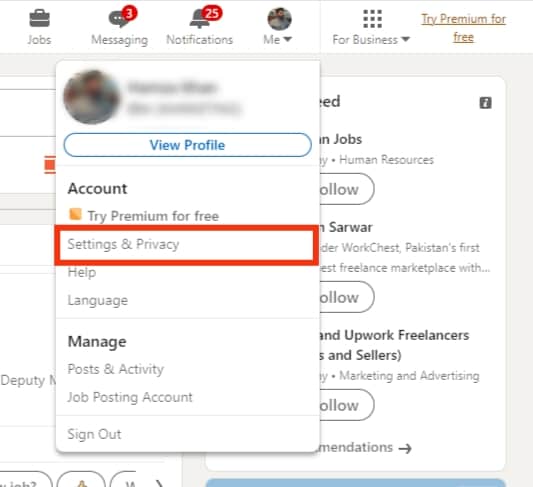 Como actualizar LinkedIn Perfil sin notificar a los contactos