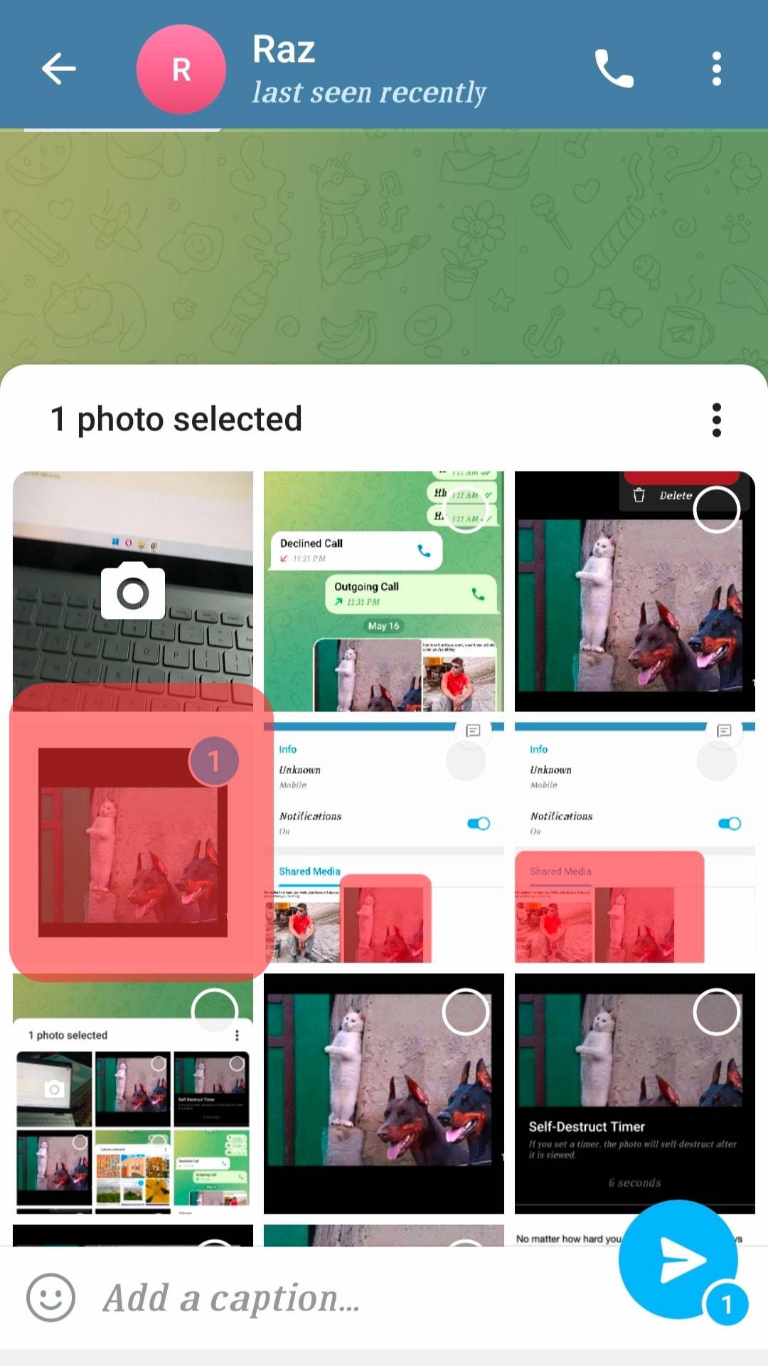 Hace Telegram ¿Notificar cuando guardas una foto?