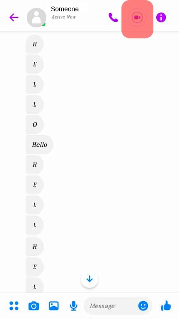 ¿Qué significa el círculo alrededor de la cámara? Messenger?