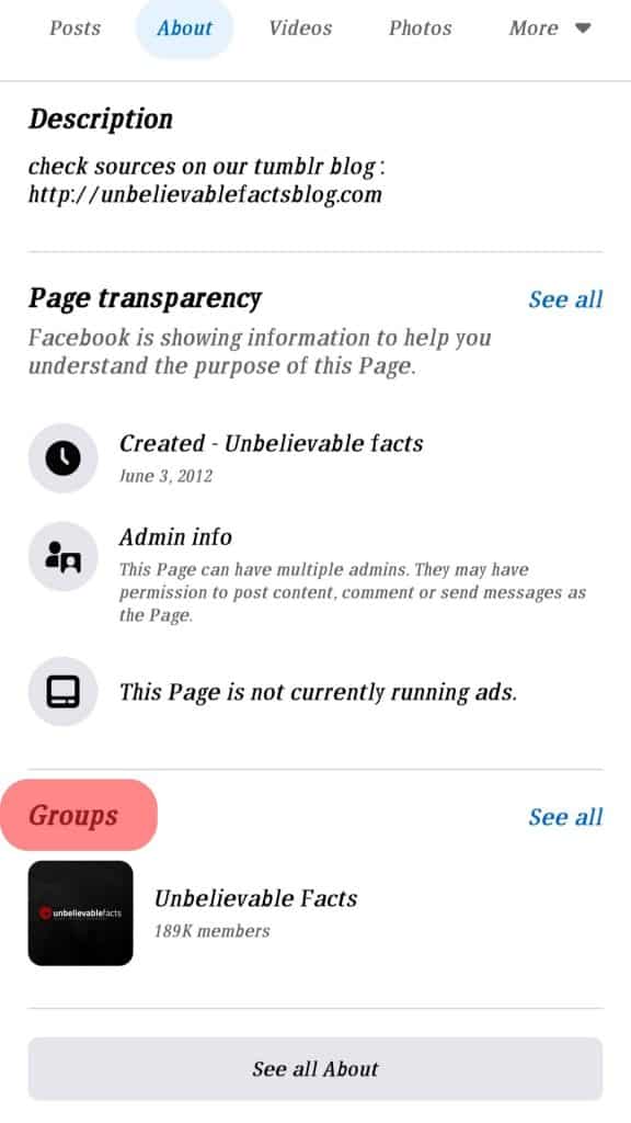 ¿Averigüe quién es dueño de una página de Facebook?