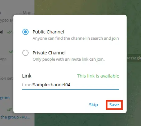Cómo cambiar Telegram Enlace de canal