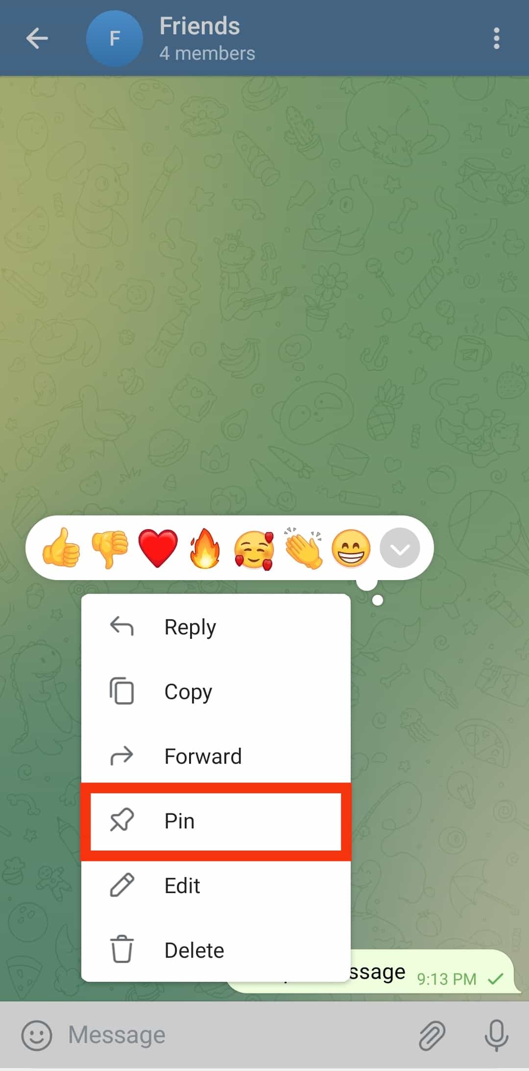 Cómo ver mensajes anclados en Telegram