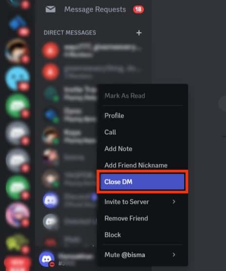 Qué sucede cuando cierra un DM en Discord?