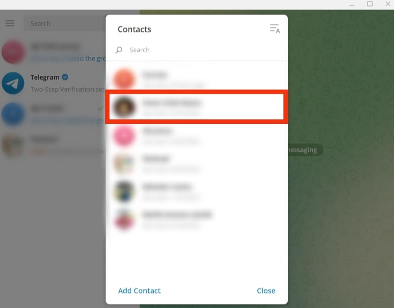 Cómo eliminar contactos en Telegram