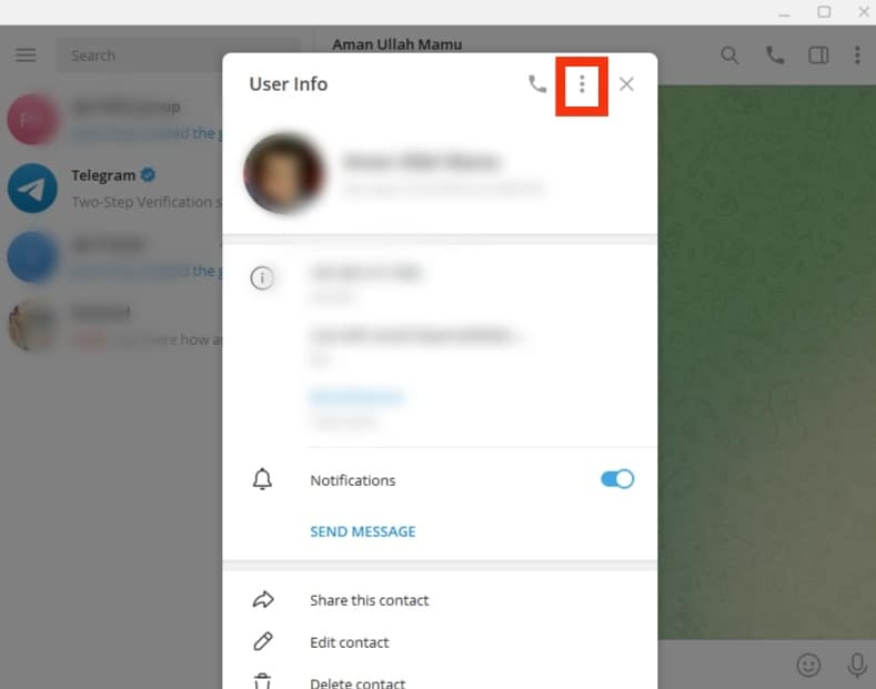 Cómo eliminar contactos en Telegram
