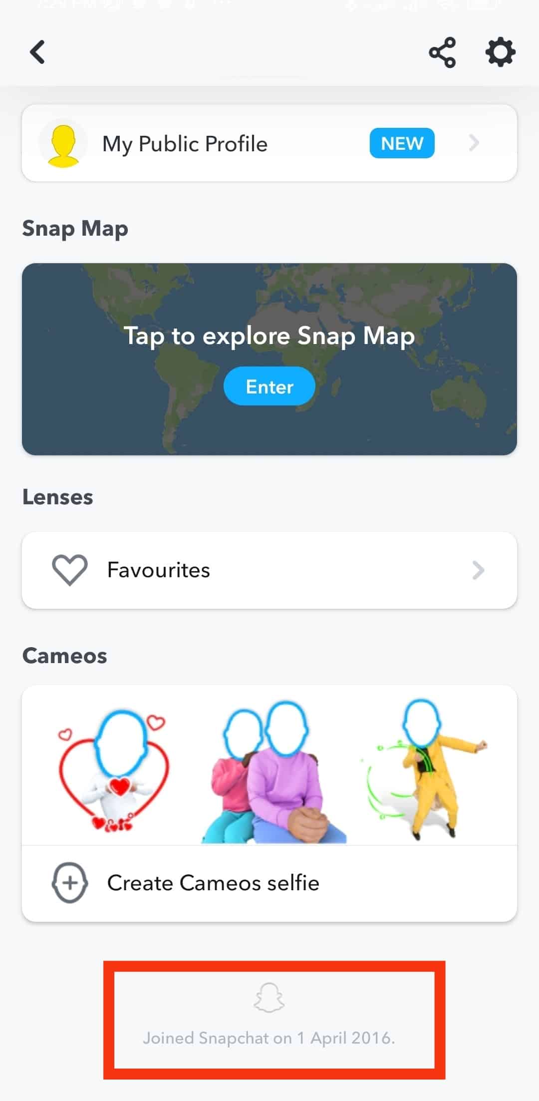 ¿Puedes ver cuándo alguien se unió? Snapchat?