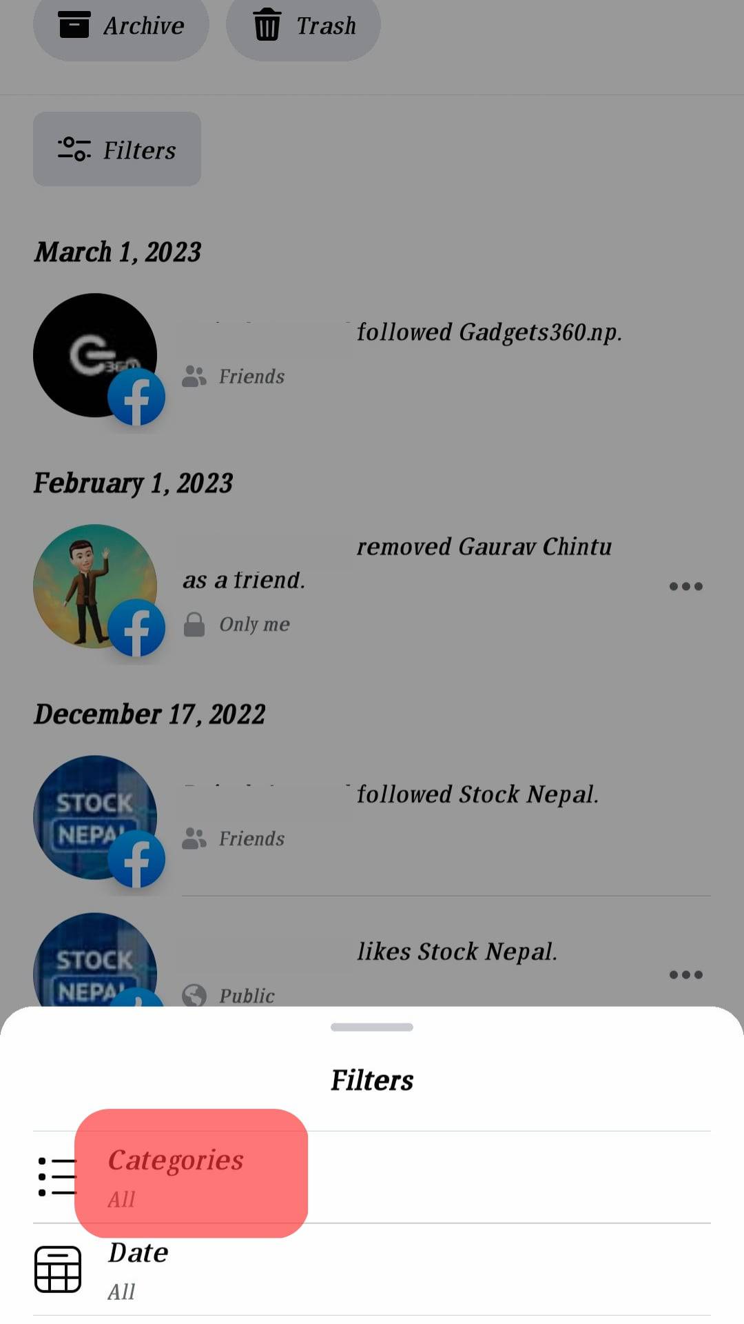 ¿Cómo ver a quién sigo en la aplicación de Facebook?